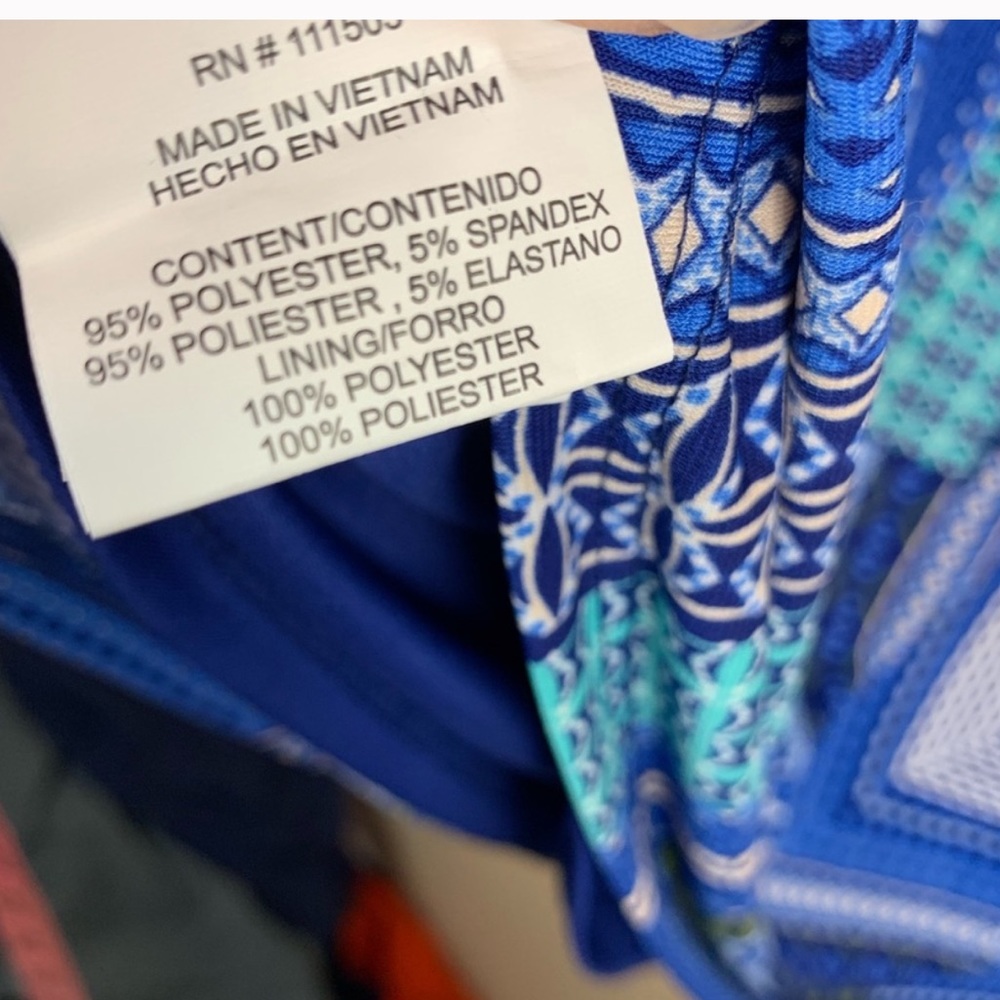 • Luxology • Blue Geometric Shapes Shift Dress - Picture 4 of 4